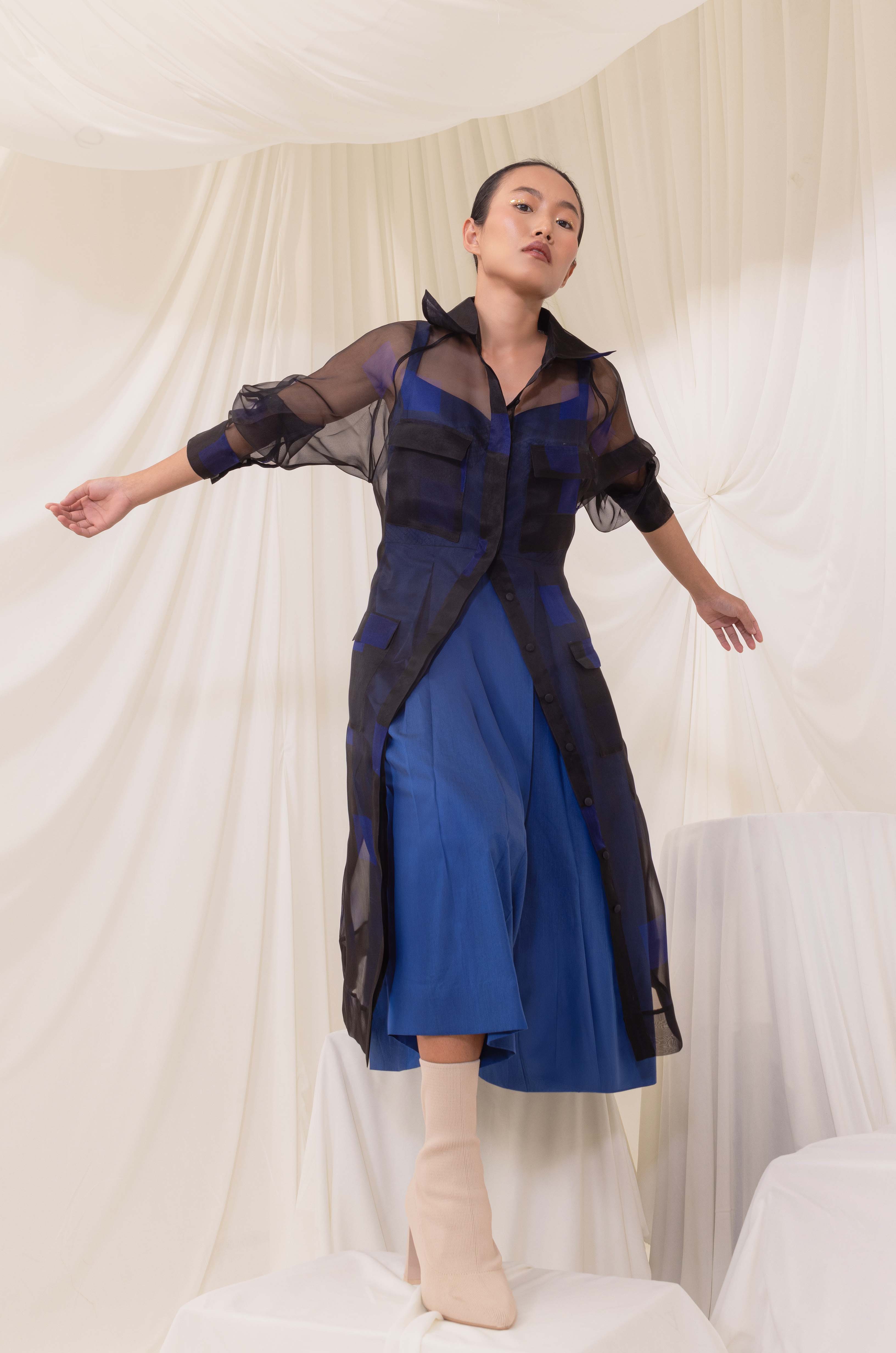 Inky Organza Long Shirt