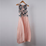 Load image into Gallery viewer, Peach reindeer print silk dress
