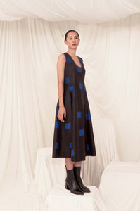 Inky Silk Panel Dress