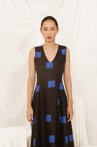 Inky Silk Panel Dress