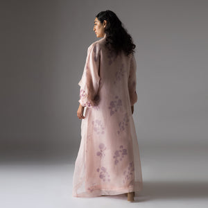 Solid Peach embroidered Overlay