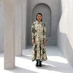 Load image into Gallery viewer, Tertulia Printed Silk Flared Dress
