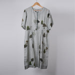 Load image into Gallery viewer, Mint tree print linen dress
