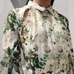 Load image into Gallery viewer, Tertulia Printed Silk Flared Dress
