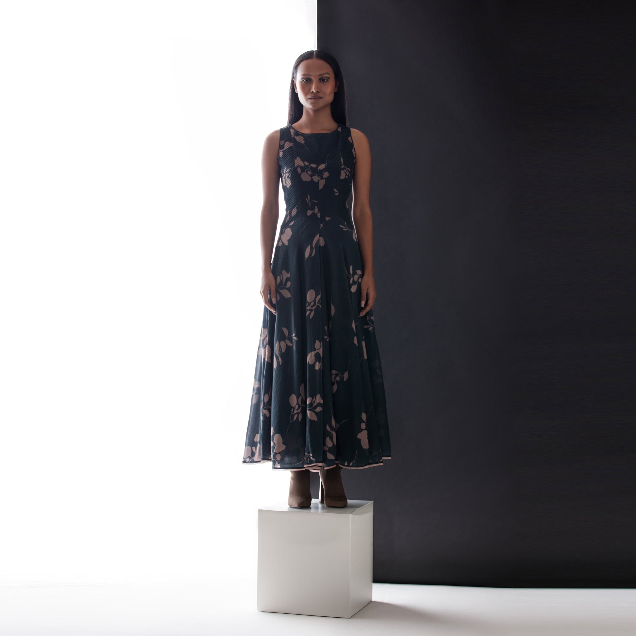 Last night pin-tucked Dress