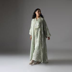 Mint and White Floral Tie-up Dress