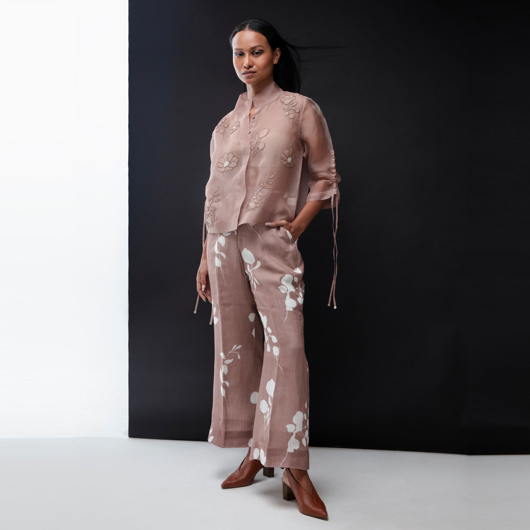 Butternut embroidered Organza Bomber