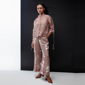 Butternut embroidered Organza Bomber