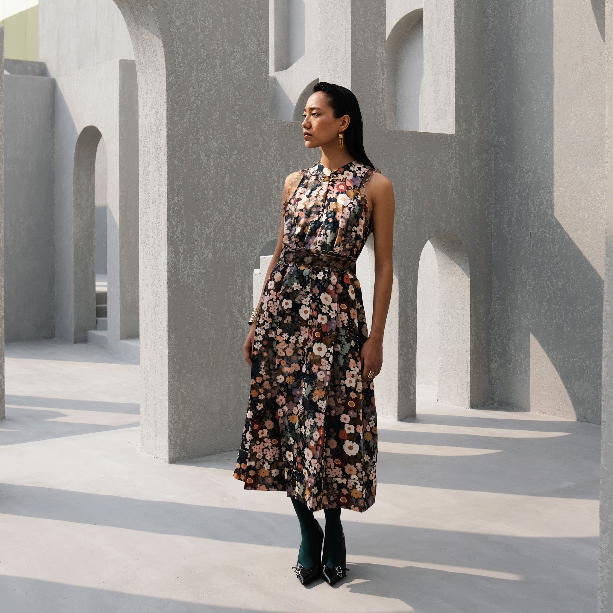 Posy Printed Silk Dress