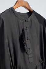 Load image into Gallery viewer, Black drawstring dress
