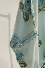 Load image into Gallery viewer, Blue Hydrangea Print Coy Top  with Skirt Set
