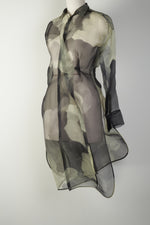 Load image into Gallery viewer, Black Paint Print Organza Shirt
