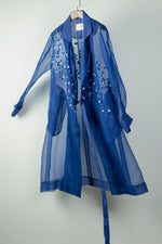 Load image into Gallery viewer, Cobalt Small Square Embroidered Organza Trench
