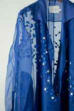 Load image into Gallery viewer, Cobalt Small Square Embroidered Organza Trench
