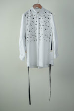 Load image into Gallery viewer, White Small Square Embroidered Cotton Shirt
