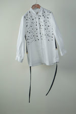 Load image into Gallery viewer, White Small Square Embroidered Cotton Shirt
