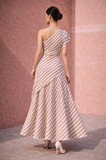 Load image into Gallery viewer, Red striped Murmur skirt set
