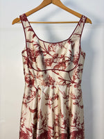 Load image into Gallery viewer, Beige and Red Floral Printed Riverside Dress
