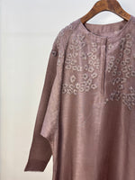 Load image into Gallery viewer, Dirty Pink Bloom tone hand embroidered Dress
