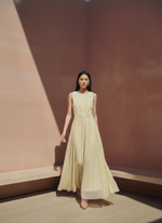 Load image into Gallery viewer, Cream Pintuck Dress with hand embroidery
