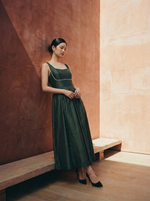 Load image into Gallery viewer, Teal Small Polka Printed Riverside Dress

