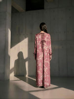 Load image into Gallery viewer, Mauve and Beige Long Softcut Dress

