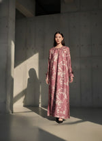 Load image into Gallery viewer, Mauve and Beige Long Softcut Dress
