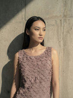 Load image into Gallery viewer, Dusty pink Scallop Embroidered Dress
