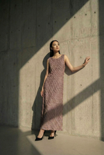 Load image into Gallery viewer, Dusty pink Scallop Embroidered Dress

