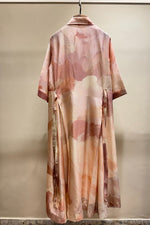 Load image into Gallery viewer, Peach Paint Print Trench Dress
