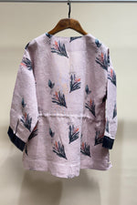 Load image into Gallery viewer, Mauve leaf print linen Top
