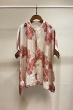 Load image into Gallery viewer, Beige and Rust Clutter Print  linen Top
