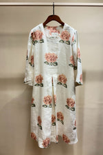 Load image into Gallery viewer, Peach Hydrangea Printed Dress
