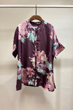 Load image into Gallery viewer, Marsala Peonies Printed Flared Shirt
