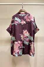 Load image into Gallery viewer, Marsala Peonies Printed Flared Shirt
