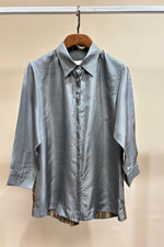 Load image into Gallery viewer, Teal solid and stripe print Evelyn shirt

