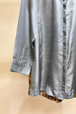 Load image into Gallery viewer, Teal solid and stripe print Evelyn shirt
