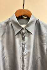 Load image into Gallery viewer, Teal solid and stripe print Evelyn shirt
