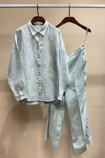 Load image into Gallery viewer, Powder Blue Embroidered Linen Set
