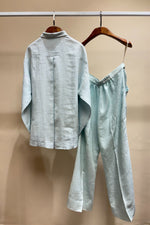 Load image into Gallery viewer, Powder Blue Embroidered Linen Set
