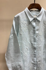 Load image into Gallery viewer, Powder Blue Embroidered Linen Set
