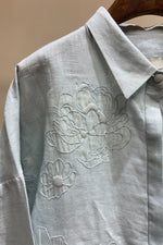 Load image into Gallery viewer, Powder Blue Embroidered Linen Set
