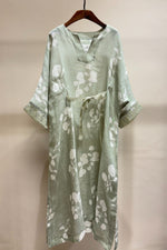 Load image into Gallery viewer, Mint and White Floral Tie-up Dress
