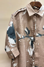 Load image into Gallery viewer, Beige Floral Printed Long Shirt
