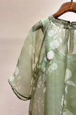 Load image into Gallery viewer, Mint Leaf Printed Organza Blouse
