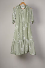 Load image into Gallery viewer, Mint And White Printed Tiered Dress
