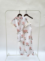 Load image into Gallery viewer, Peach Hydrangea Print Linen Set
