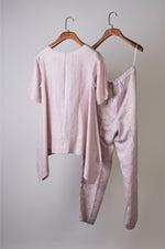 Load image into Gallery viewer, Mauve polka pants with embroidered top Coordinated set
