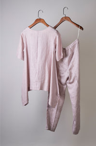 Mauve polka pants with embroidered top Coordinated set