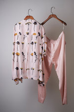 Load image into Gallery viewer, Lilac printed top with solid pants Coordinated set
